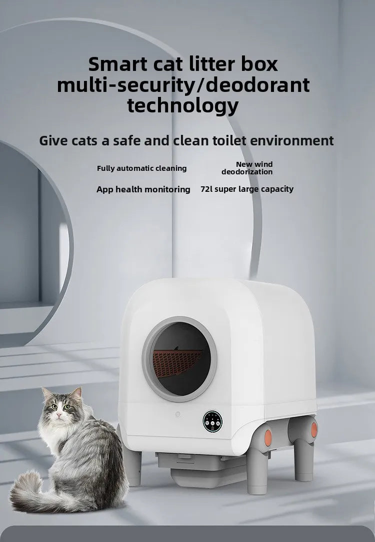 Fully Enclosed Fresh Air Deodorizing Smart Cat Litter Box Automatic Cat Litter Box Cat Toilet APP Large Capacity