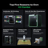 Creality K2 Combo 3D Printer, Multicolor Printing with CFS, High-Speed 600mm/s,Smart Auto Leveling, Quiet Printing, 300°C Nozzle