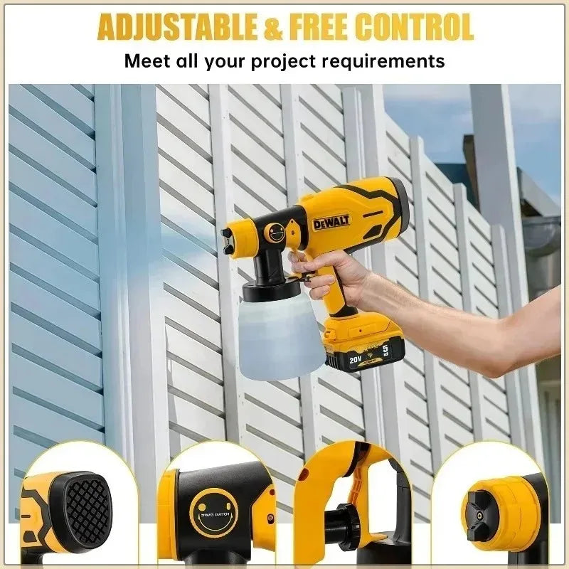 DEWALT Cordless Paint Sprayer, 800ML High Power Electric Spray Gun for Automotive Furniture & Metal Coating