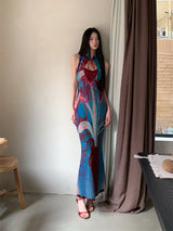 CHEERART Designer Floral Long Summer Dress Woman 2025 Party Evening Bodycon Tunics Sleeveless A Line Midi Dress Clothing
