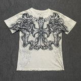 Angel Child Aesthetic Printed Niche Fashion Long-Sleeves for Autumn\winter 2025 Popular Distressed Design Gothic Pullovers