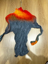 Miyake Pleated Printed Top 2025 Summer New High Neck Long Sleeve Bottoming T-shirt with High Collar