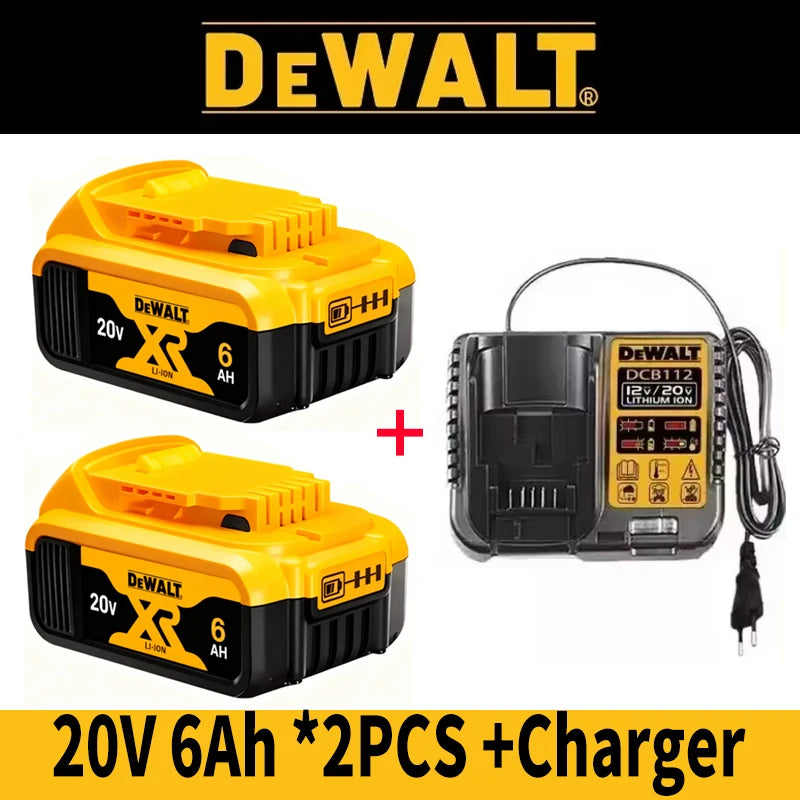 100% Genuine Dewalt 20V Battery ,20V 6Ah 5Ah Rechargeable Battery &Charger DCB206 For Dewalt Power tool Replacement battery