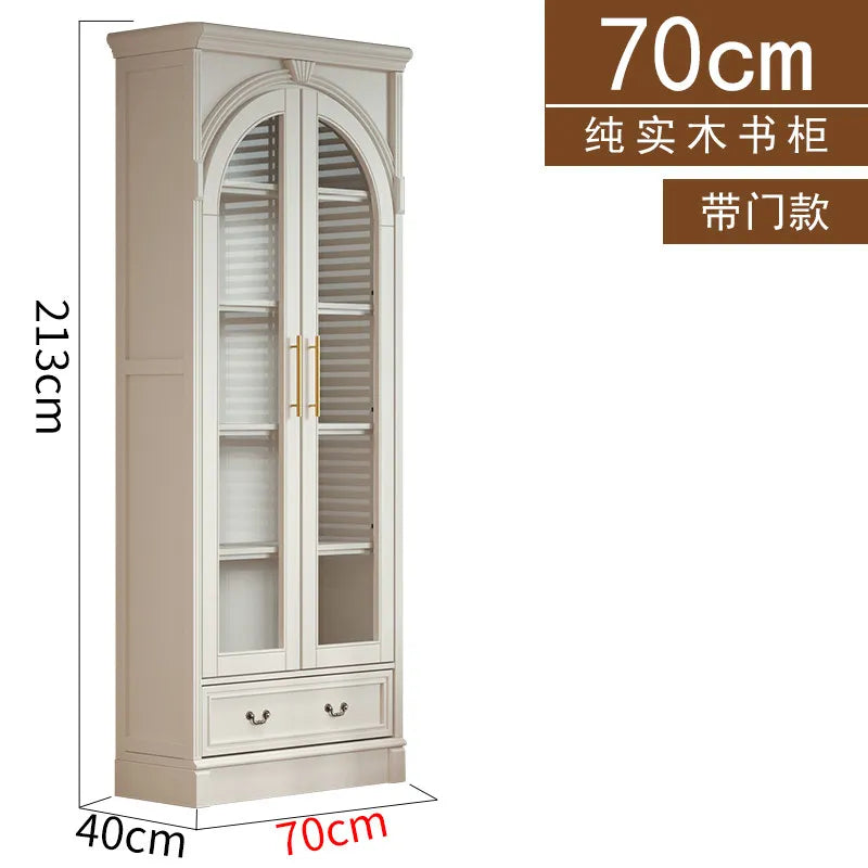 Retro arched free combination whole wall to living room cabinet bookcase