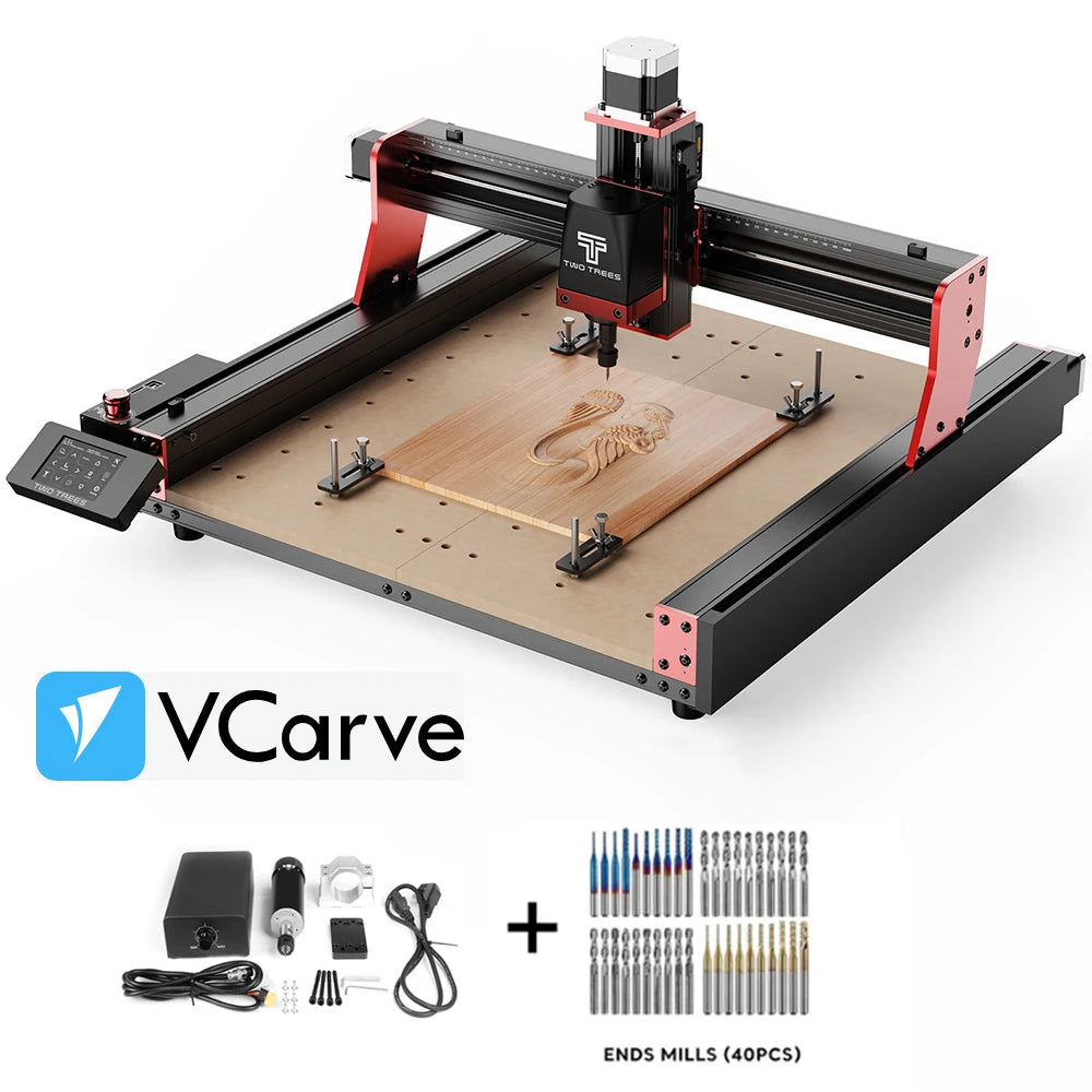 Twotrees 3-Axis/4-Axis CNC Router Milling Cutting Machine TTC450 PRO  Jewelry Engraver For Wood Acrylic PCB PVC MDF Metal