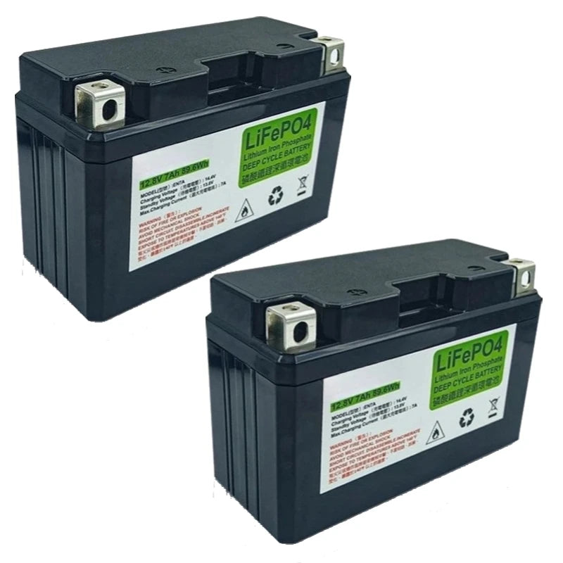 12.8V 7Ah Motorcycle LiFePO4 Battery for Motorcycle Motor Starter Built in BMS 12V Lithium Phosphate Scooter Engine Battery