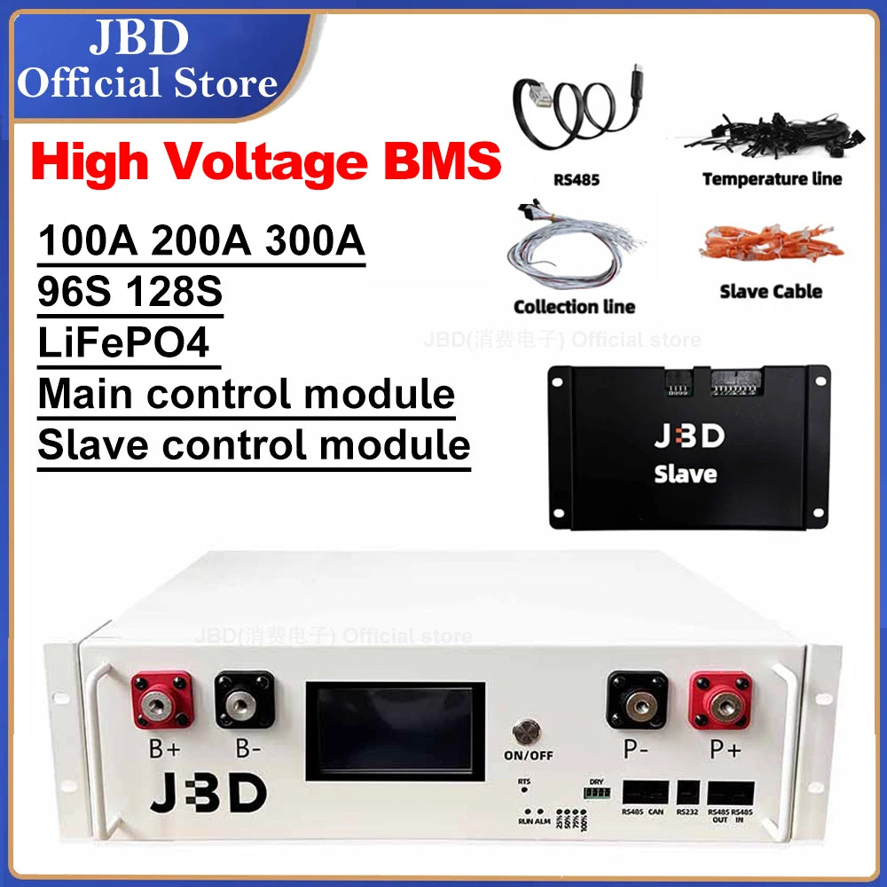 JBD HV BMS DIY KIT 6S-300S 50A 100A 200A 300A Battery Management System 96S 128S Master Slave LiFePO4 High Voltage BMS Customize