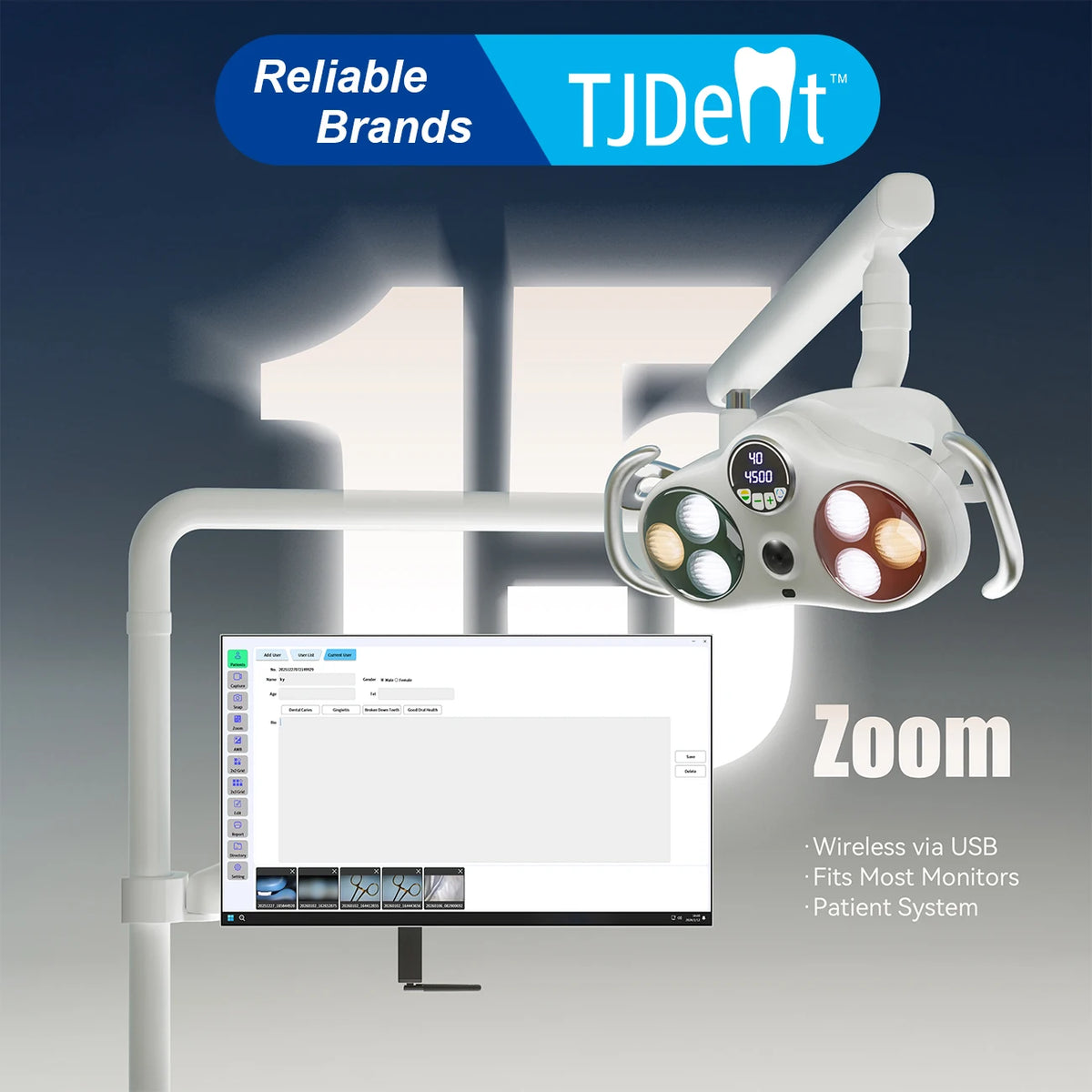 TJDent Dental Six Bulbs Operating Lighting LED Camera Integrated Shadowless Lamp For Dental Chair Unit  Dentistry Equipment