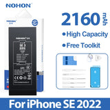 NOHON High Quality 2160mAh Battery For iPhone SE 2022 2020 2016 SE2 SE3 11 12 13 14 Phone Replacement Batteries With Tool Kit