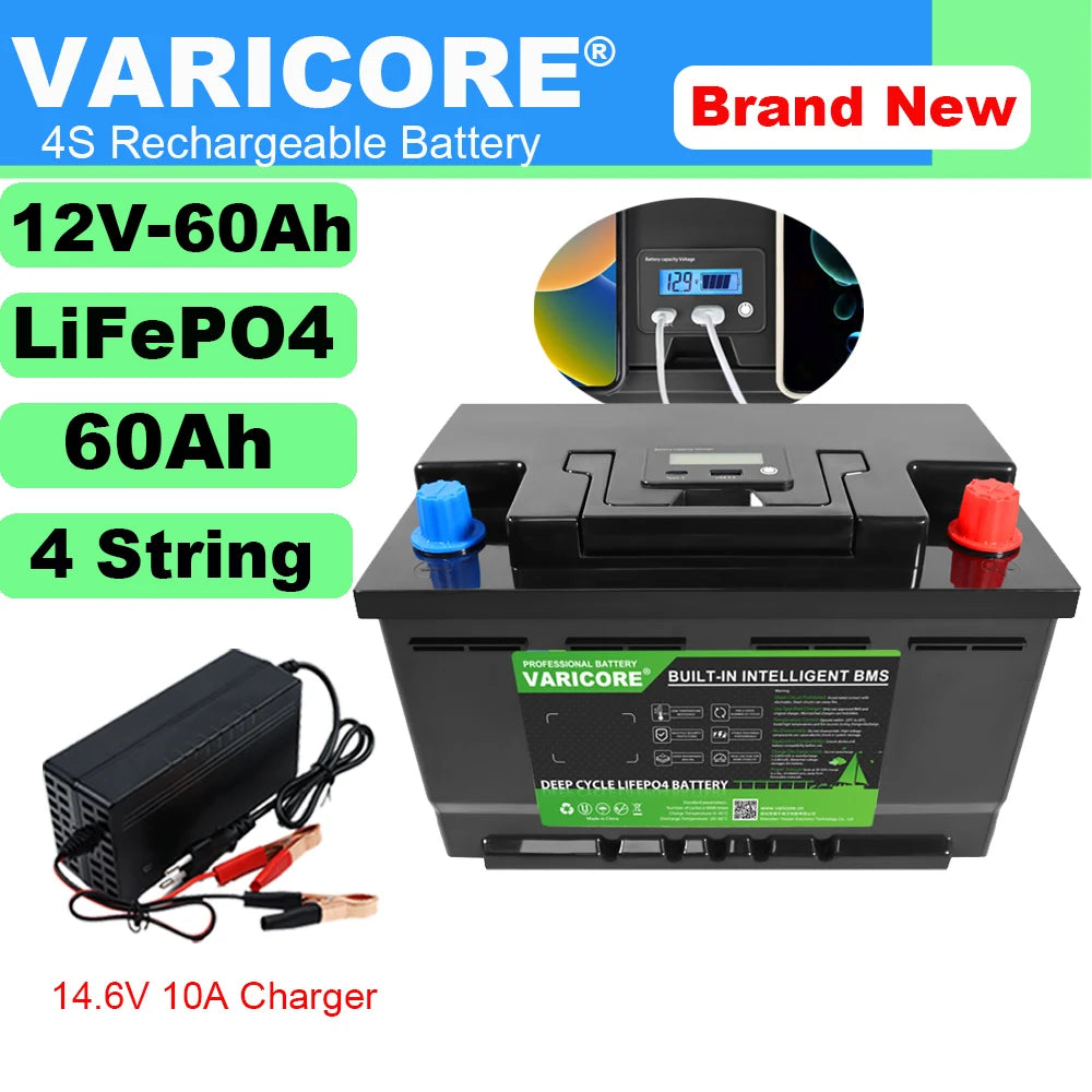 VariCore 12V/12.8v 340Ah 360Ah 200Ah 180Ah 120Ah LiFePO4 Battery Lithium Iron Phosphate Batteries Travel Camp 14.6v Golf Cart