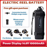 10Ah Power Display 14.8V 10000mAh Sea Fishing Electric Reel Battery For SHIMANO 600DH 1000EJ DAIWA 600MJ 500MJ Droplet Wheel