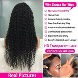 13x4 HD Water Wave Human Hair Wig 40 Inches Pre Plucked Lace Frontal Wig
