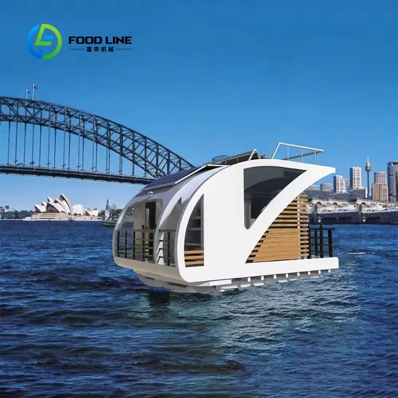Customized Luxury Floating Home Pontoon Boat Prefab Water Mobile Hotel Offshore House Boat for Leisure and Vacation