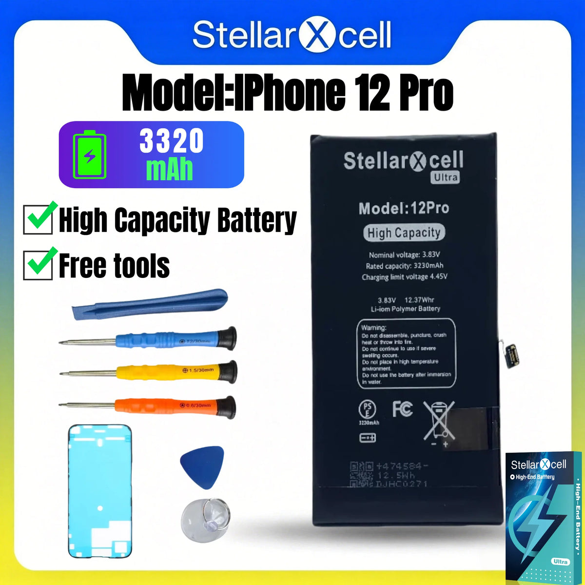High Cpacity Cell + 7037 TI Ultra Battery Replacement for iPhone StellarXcell11 13mini 15 IP14 Pro Max 12 16 16pro 16promax