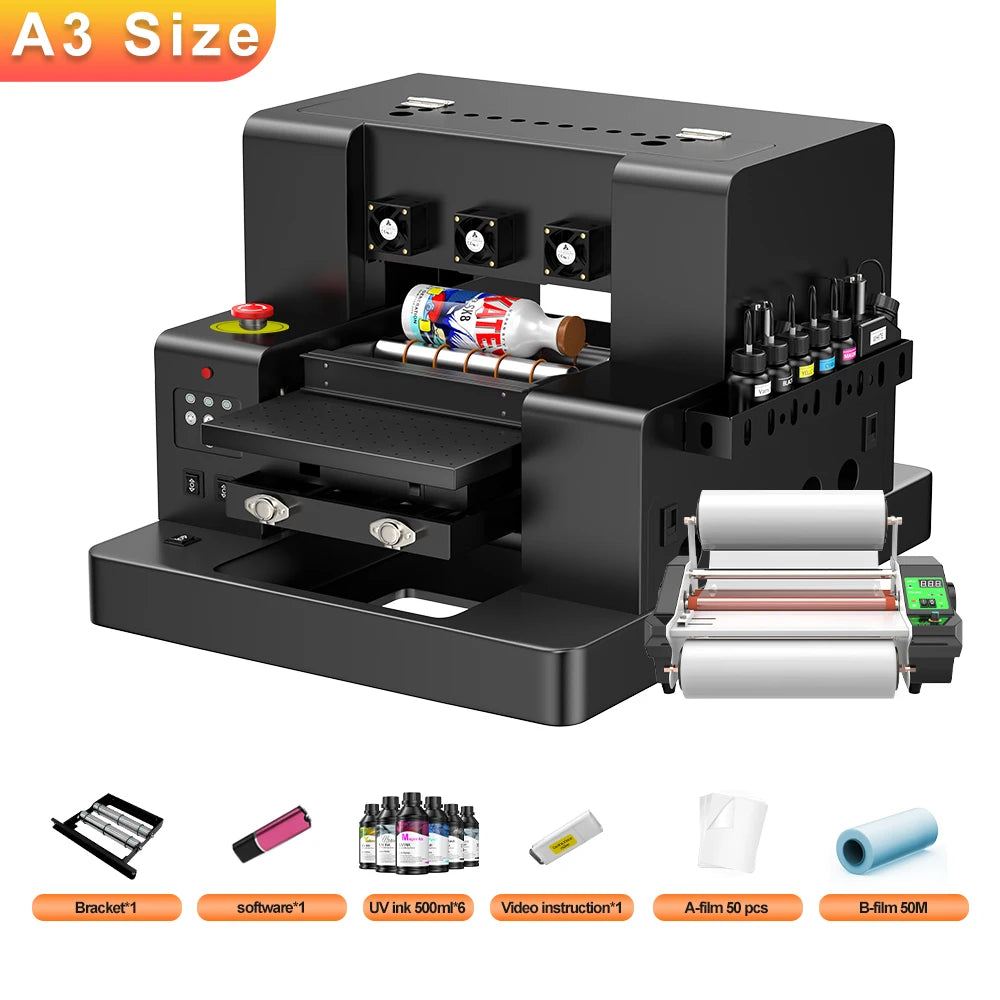A3 UV Printer Impresor A3 L805 UV DTF Printer Machine UV Flatbed Printer For Bottle Wood Metal A4 UV DTF Printer Sticker Printe