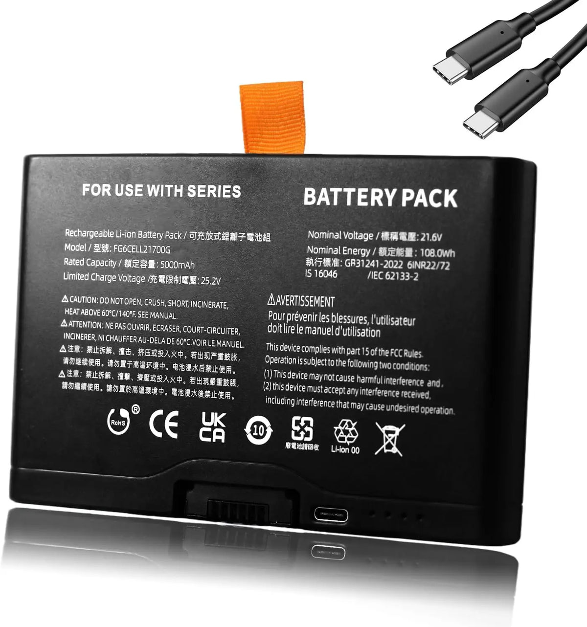 Speaker Battery For JBL PartyBox 520 PartyBox 720 Battery JBL Boombo X4 Battery FG2CELL21700(Type-C Port)