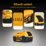 20V MAX 8Ah Battery Pack Compatible with DeWalt DCB200 DCB204 DCB205 DCB206, Lithium Ion Replacement Battery for Cordless Power Tools, 4-Pack
