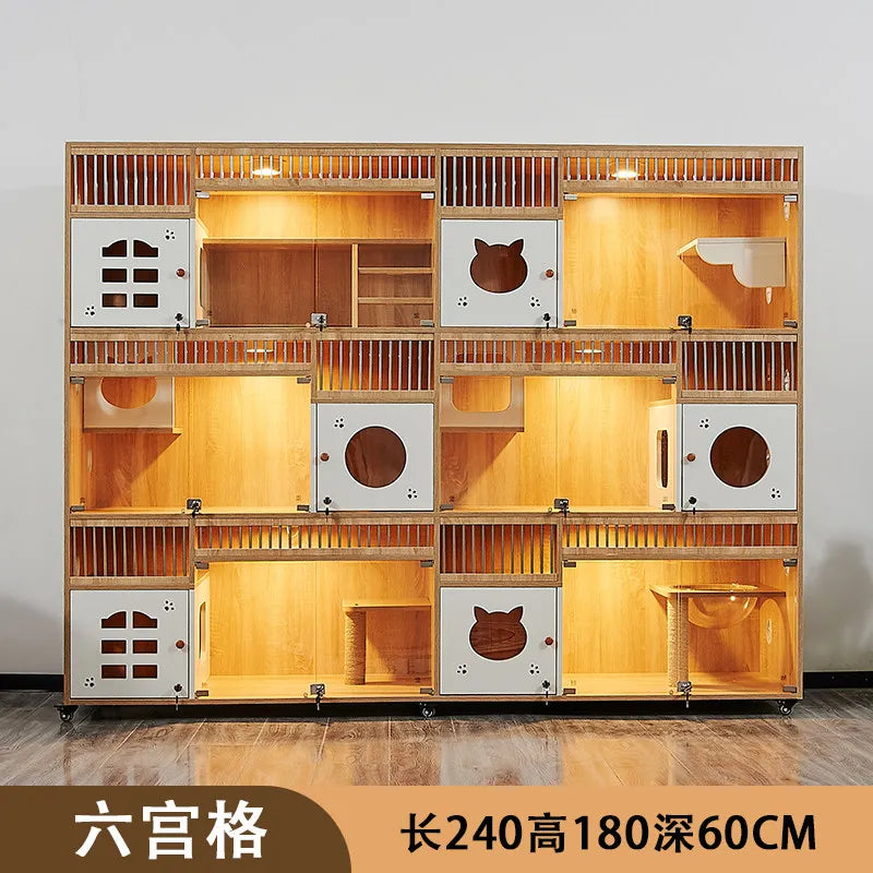 cage, solid wood cat cage, pet shop, glass cat breeding cabinet, display cabinet, foster cabinet, cattery,