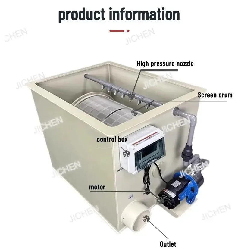 HS Fish pond water treatment mechanical micro drum filter biological filtration system pond circulation system