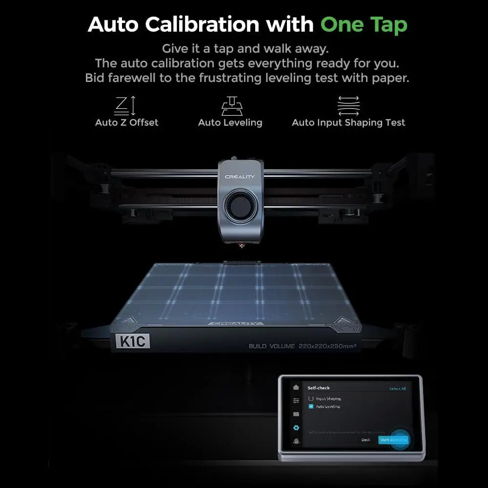 Creality K1C 3D Printer 600mm/s Auto Leveling Robust Direct Extruder Tri-Metal Nozzle 300°C Printing with AI Camera K1 3D Printe