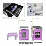Stackable Lockable Aluminum Two Berth Double Decker Dog Show Cage Set Trolley Grooming Arm Drawer Button