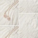 Summer Women Lace Strapless Flared Maxi Dress Solid White Long Dress Sleeveless V Neck Flowy Ruffle Bohemian Dresses