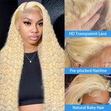 613 HD Lace Frontal Wig 13x4 13x6 Deep Wave Lace Front Human Hair Wig Transparent Blonde Curly Wig 30 Inch 220 Density For Women