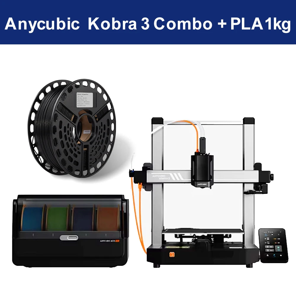 Anycubic Kobra 3 Combo Multi-Color Printing 4 to 8 Colors Max 600mm/s printing speed Anycubic FDM 3D Printer