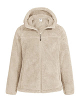 Pioneer Camp Women's Fuzzy Fleece Jacket Full Zip Up Lightweight Warm Soft Fleece Coat with Hood for Spring Fall Winter