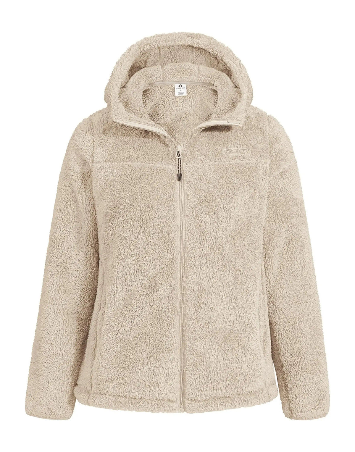 Pioneer Camp Women's Fuzzy Fleece Jacket Full Zip Up Lightweight Warm Soft Fleece Coat with Hood for Spring Fall Winter