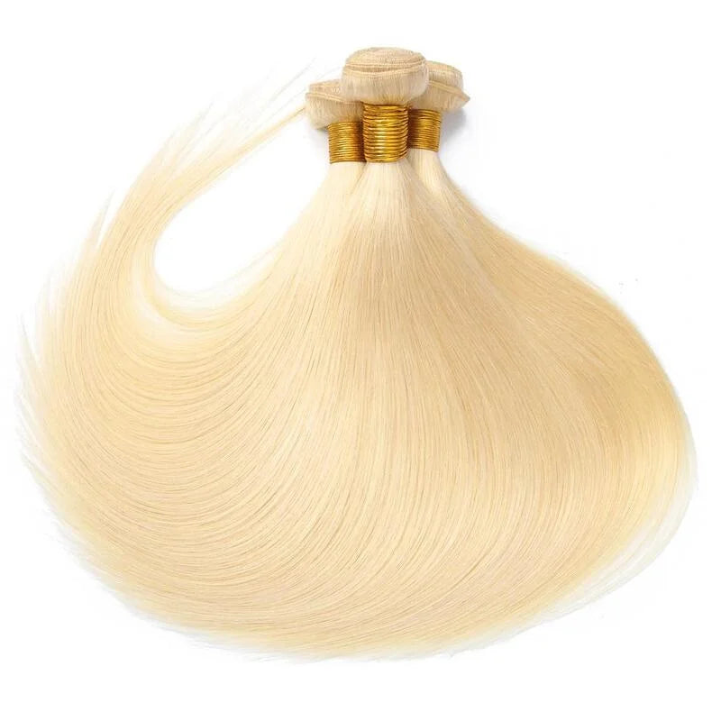 613 Honey Blonde Bone Straight Human Hair Bundles Virgin Hair Extensions Brazilian Hair Weave 1/3/4 Raw Hair Bundles 10-46inch