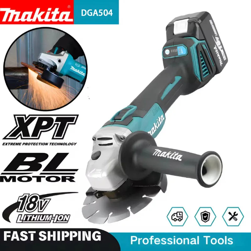 Makita DGA504 18V Brushless Lithium Electric Angle Grinder High Power Rechargeable Polishing & Cutting Machine
