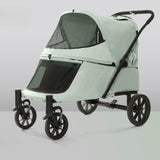 Foldable Dog Stroller Big Wheel with Ramp Brake Dog Strollers Suspension Outdoor Portable Large Dogs Stroller Oxford Pet Carrier