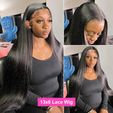 40 50 Inch 13x4 13x6 Full Frontal HD Transparent Lace Long Human Hair Straight 200 Density Remy Human Hair Pre plucked Wigs