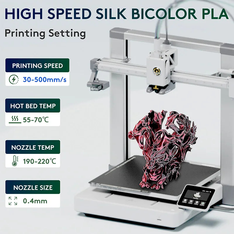 ERYONE 3/5/10KG Dual Color Silk PLA Filament 3D Print,Multicolor Available,Diameter:1.75mm,Tolerance:+/-0.03mm,1KG/Spool
