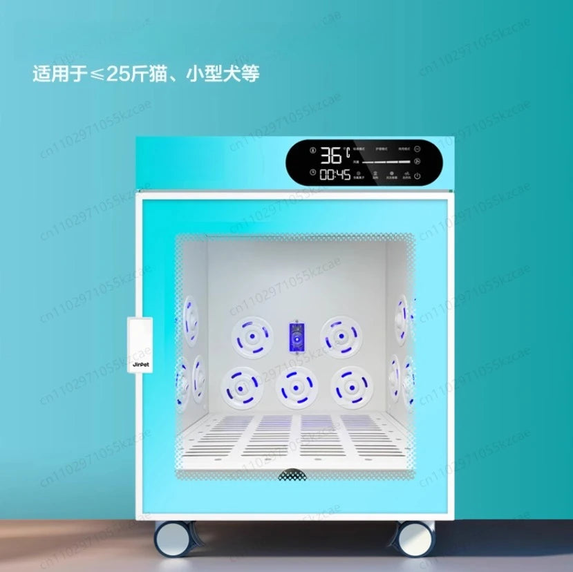 Pet Drying Box with Temperature Control, Automatic Dog Cat Grooming Blower, Foldable Home Dryer