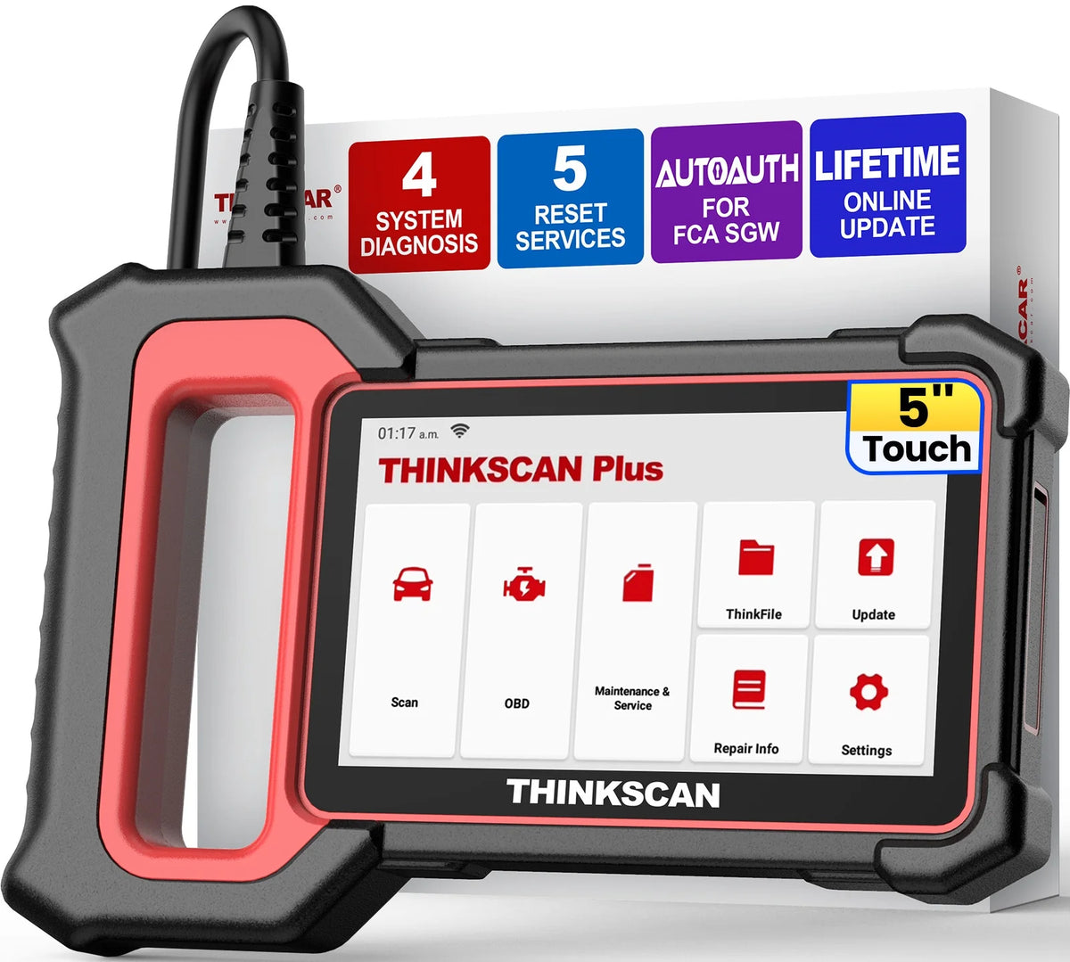 THINKCAR Thinkscan Plus S5 OBD2 Scanner ABS/SRS/ECM/TCM System Auto Vin Diagnostic Scan Tool Car Repair Tools For DIY Car Owner