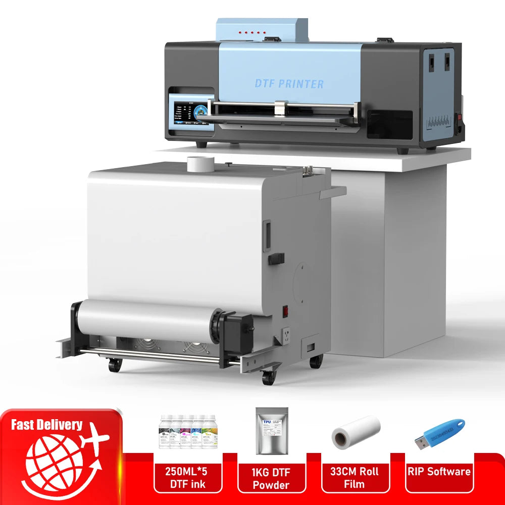 A4 A3 DTF Printer with XP600 printhead With DTF Powder Shaker Machine for DIY T-Shirt printing machine A3 Textiles fabric print