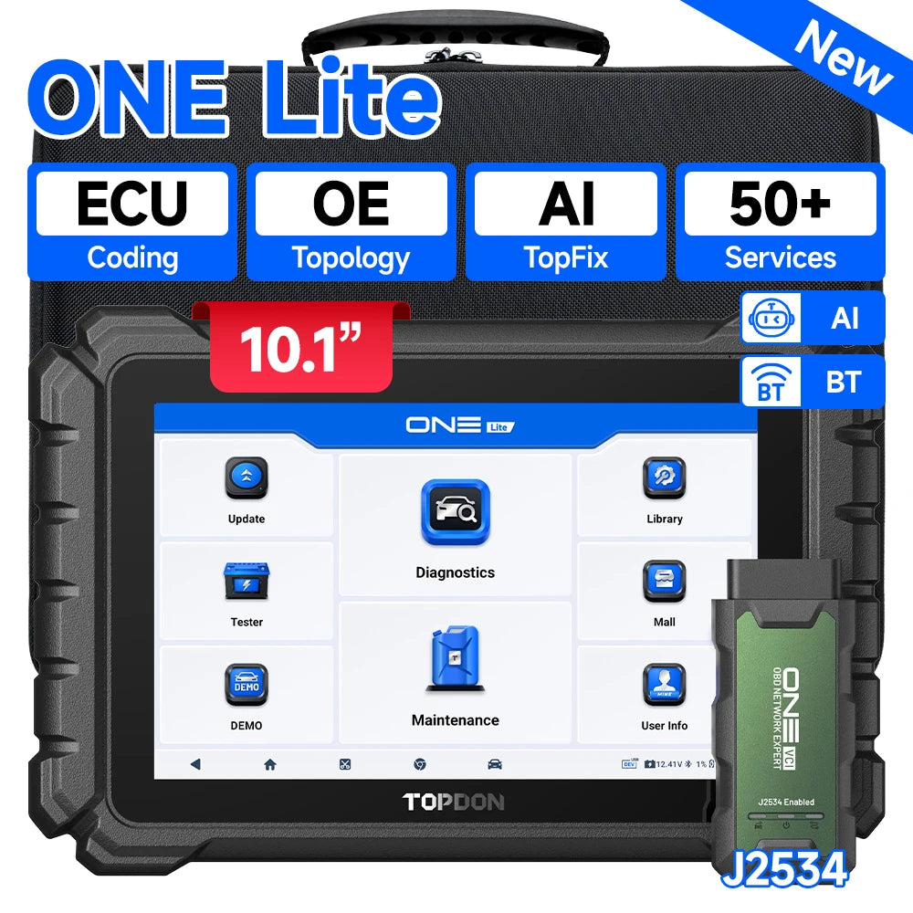 Car Diagnostic Tools TOPDON ONE LITE For All Systems CANFD DOIP FCA All Service ECU Coding Bidirectionnal OBD2 Scanner 50+ Reset