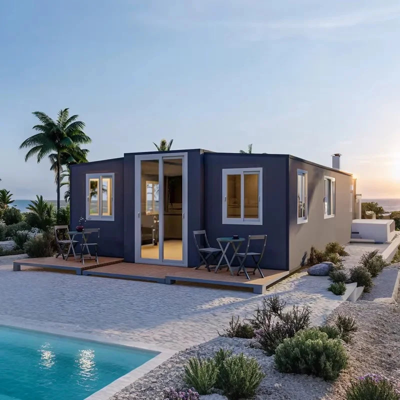 40Ft Luxury Tiny Villa Double Story Foldable Container House Expandable Modular Prefab Folding Container House Tiny Mobile Homes