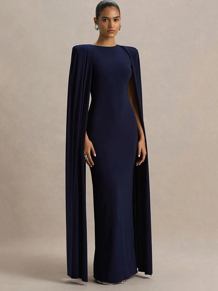 JULISSA MO Autumn New Round Neck Robe Women Maxi Dress White Sleeveless High Waist Dress Female Elegant Slim Party Evening Dress