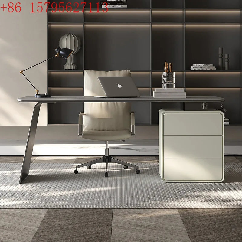 Slate desk light luxury modern home study computer desk high-end Italian minimalist designer boss desk