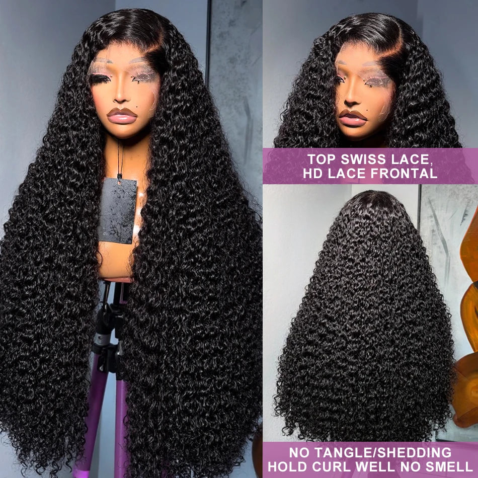 30 40 Inches Bouncy Curly Lace Front Wigs 13X4 13X6 250 Density Peruvian Human Hair Wigs Brazilian Deep Wave