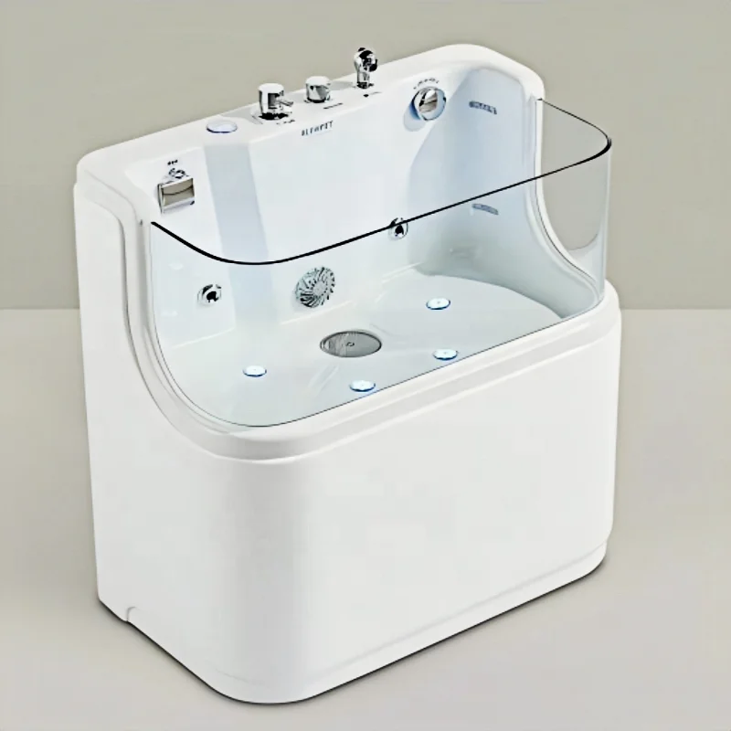 Pet Spa Bathtub Acrylic Dog Bathtub, Surfing Massage Bathtub With Ozone and Colorful Lights for Pet Grooming