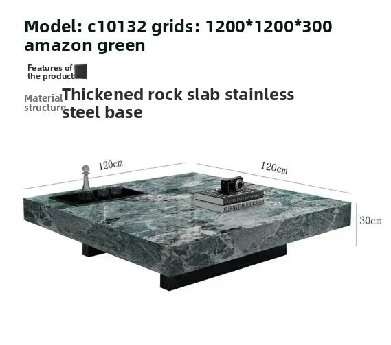 Coffee Table Sintered Coffee Table Oversized Large Square Coffee Rock Plate End Table New Design