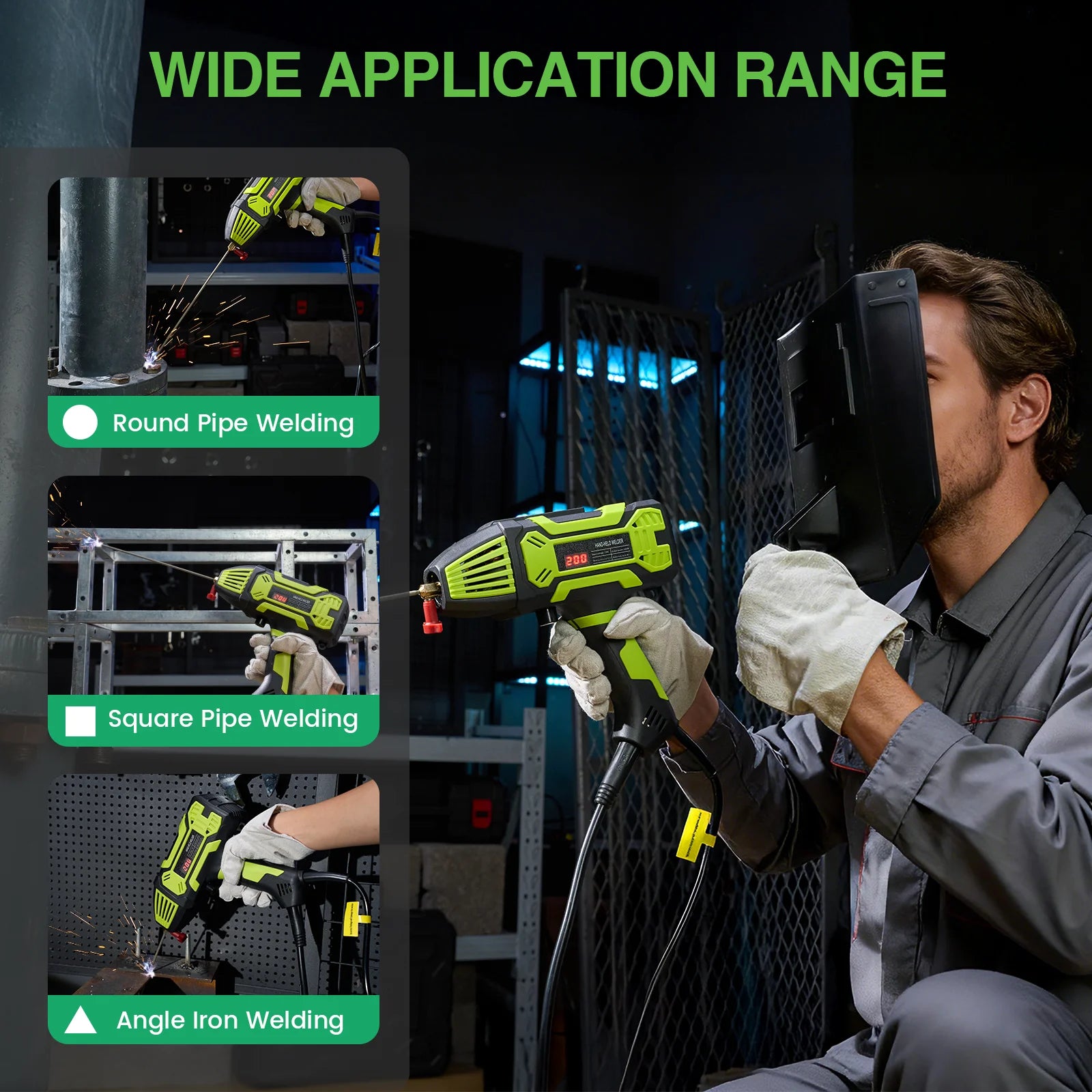 Portable Welding Machine Handheld Electric Welder Kit 110V IGBT Inverter Digital display 6 Variable Current Adjustment Handheld ARC Welder Gun