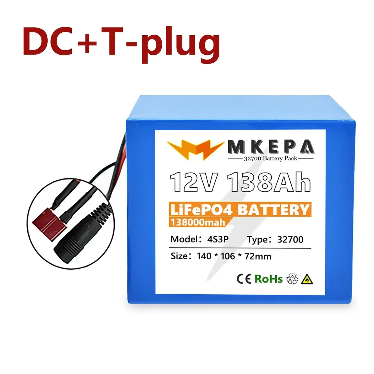 32700 Lifepo4 Battery Pack 4S3P 12.8V 138000mAh 4S 40A Balanced BMS for Electric Boat and Uninterrupted Power Supply 12V