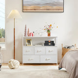 JHK Wardrobes For Bedroom With 5/7/10 White Lover Fabric Drawers Chest Wardrobe Closet For Storage Cabinet Bedroom Of Furniture