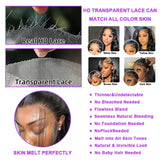250 Density 40 42 Inch Body Wave Human Hair 13x4 HD Transparent Lace