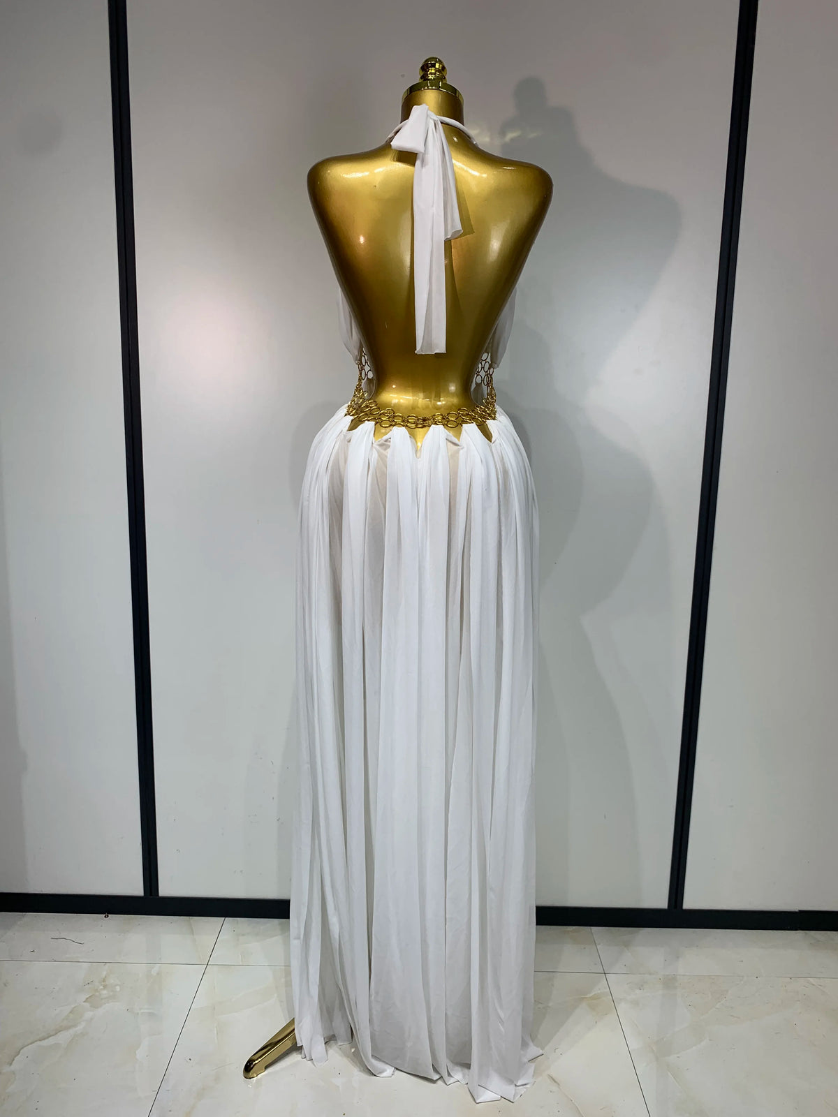 Women Sexy Hollow Out Backless Long Dress Nightclub Bar Stage Performance Costume Eveing Birthday Party Homecoming Dress